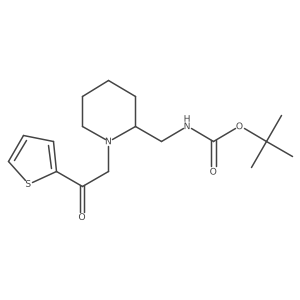 Tert-butyl ((1-(2-oxo-2-(thiophen-2-yl)ethyl)piperidin-2-yl)methyl)carbamate Structure
