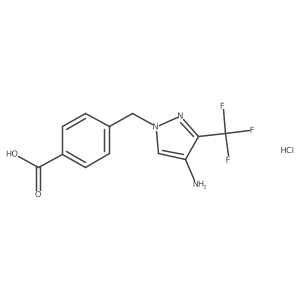 4-{[4-Amino-3-(trifluoromethyl)-1H-pyrazol-1-yl]methyl}benzoic acid hydrochloride Structure