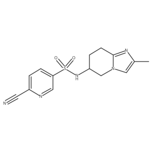 6-cyano-N-{2-methyl-5H,6H,7H,8H-imidazo[1,2-a]pyridin-6-yl}pyridine-3-sulfonamide结构式