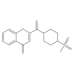 2-(4-(methylsulfonyl)piperidine-1-carbonyl)-4H-chromen-4-one结构式