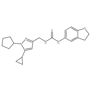 1-(benzo[d][1,3]dioxol-5-yl)-3-((1-cyclopentyl-5-cyclopropyl-1H-pyrazol-3-yl)methyl)urea Structure