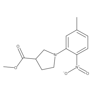 3-Pyrrolidinecarboxylic acid, 1-(5-methyl-2-nitrophenyl)-, methyl ester结构式