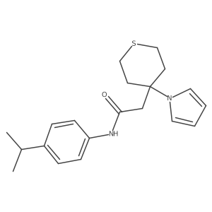 N-[4-(propan-2-yl)phenyl]-2-[4-(1H-pyrrol-1-yl)tetrahydro-2H-thiopyran-4-yl]acetamide Structure