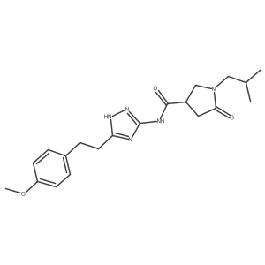 N-{3-[2-(4-methoxyphenyl)ethyl]-1H-1,2,4-triazol-5-yl}-1-(2-methylpropyl)-5-oxopyrrolidine-3-carboxamide Structure