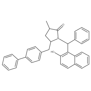 (3R,5S)-5-([1,1'-biphenyl]-4-ylmethyl)-1-((S)-(2-hydroxynaphthalen-1-yl)(phenyl)methyl)-3-methylpyrrolidin-2-one Structure