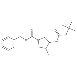 trans-Benzyl 3-(tert-butoxycarbonylamino)-4-fluoropyrrolidine-1-carboxylate结构式