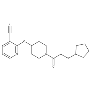 2-((1-(2-(Cyclopentylthio)acetyl)piperidin-4-yl)oxy)nicotinonitrile结构式