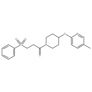 1-(4-((6-Methylpyridazin-3-yl)oxy)piperidin-1-yl)-3-(phenylsulfonyl)propan-1-one Structure