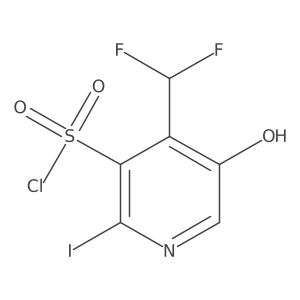 4-(Difluoromethyl)-5-hydroxy-2-iodopyridine-3-sulfonyl chloride Structure