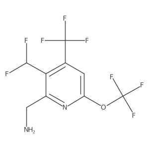 2-(Aminomethyl)-3-(difluoromethyl)-6-(trifluoromethoxy)-4-(trifluoromethyl)pyridine Structure