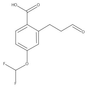 4-(Difluoromethoxy)-2-(3-oxopropyl)benzoic acid Structure