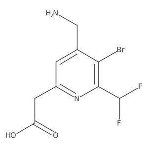 2-(4-(Aminomethyl)-5-bromo-6-(difluoromethyl)pyridin-2-yl)acetic acid Structure