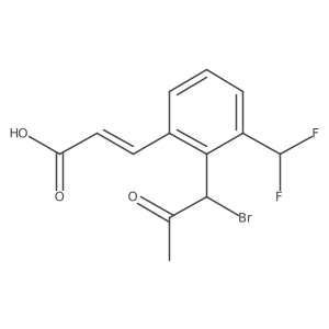 2-(1-Bromo-2-oxopropyl)-3-(difluoromethyl)cinnamic acid结构式