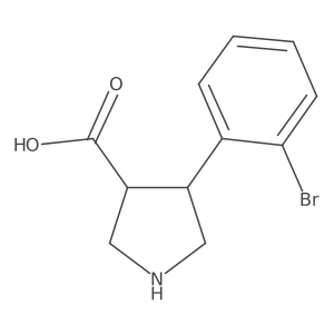 3-Pyrrolidinecarboxylic acid, 4-(2-bromophenyl)-, (3R,4S)-rel-结构式