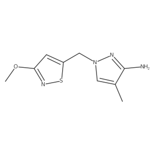 1-[(3-methoxy-1,2-thiazol-5-yl)methyl]-4-methyl-1H-pyrazol-3-amine结构式