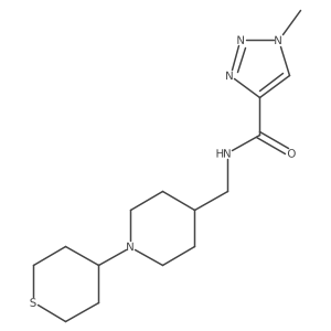 1-methyl-N-((1-(tetrahydro-2H-thiopyran-4-yl)piperidin-4-yl)methyl)-1H-1,2,3-triazole-4-carboxamide Structure