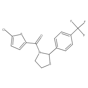 (5-Chlorothiophen-2-yl)(2-(4-(trifluoromethyl)phenyl)thiazolidin-3-yl)methanone Structure