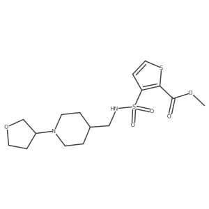 methyl 3-(N-((1-(tetrahydrofuran-3-yl)piperidin-4-yl)methyl)sulfamoyl)thiophene-2-carboxylate结构式