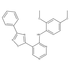 N-(2,4-dimethoxyphenyl)-5-(3-phenyl-1,2,4-oxadiazol-5-yl)pyrimidin-4-amine Structure