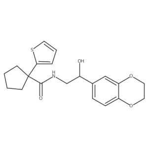 N-(2-(2,3-dihydrobenzo[b][1,4]dioxin-6-yl)-2-hydroxyethyl)-1-(thiophen-2-yl)cyclopentanecarboxamide Structure