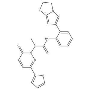 N-(2-(2,3-dihydroimidazo[2,1-b]thiazol-6-yl)phenyl)-2-(6-oxo-3-(thiophen-2-yl)pyridazin-1(6H)-yl)propanamide结构式