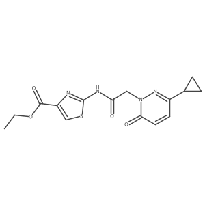 ethyl 2-(2-(3-cyclopropyl-6-oxopyridazin-1(6H)-yl)acetamido)thiazole-4-carboxylate结构式