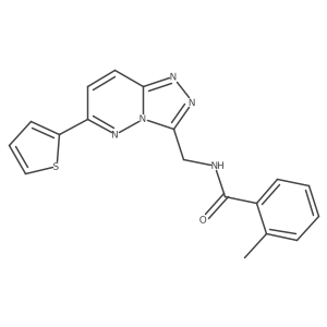 2-methyl-N-((6-(thiophen-2-yl)-[1,2,4]triazolo[4,3-b]pyridazin-3-yl)methyl)benzamide结构式