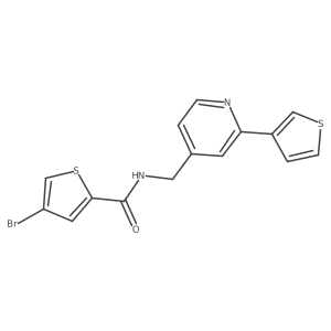 4-bromo-N-((2-(thiophen-3-yl)pyridin-4-yl)methyl)thiophene-2-carboxamide Structure