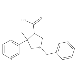 (3S,4R)-1-benzyl-4-Methyl-4-(pyridin-3-yl)pyrrolidine-3-carboxylic acid结构式