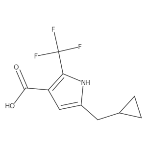 5-(cyclopropylmethyl)-2-(trifluoromethyl)-1H-pyrrole-3-carboxylic acid结构式
