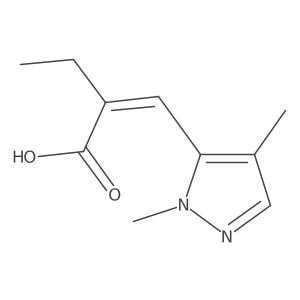 (2E)-2-[(1,4-dimethyl-1H-pyrazol-5-yl)methylidene]butanoic acid Structure