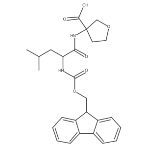 3-[2-({[(9H-fluoren-9-yl)methoxy]carbonyl}amino)-4-methylpentanamido]oxolane-3-carboxylic acid结构式