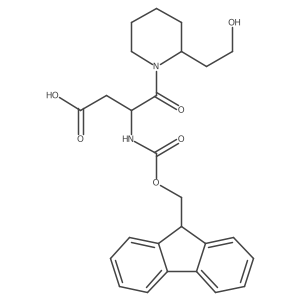 3-({[(9H-fluoren-9-yl)methoxy]carbonyl}amino)-4-[2-(2-hydroxyethyl)piperidin-1-yl]-4-oxobutanoic acid结构式