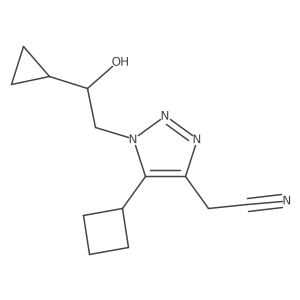 2-[5-cyclobutyl-1-(2-cyclopropyl-2-hydroxyethyl)-1H-1,2,3-triazol-4-yl]acetonitrile Structure