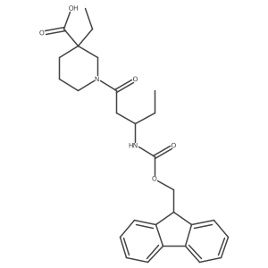 3-ethyl-1-[3-({[(9H-fluoren-9-yl)methoxy]carbonyl}amino)pentanoyl]piperidine-3-carboxylic acid Structure