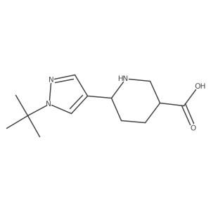 6-(1-tert-butyl-1H-pyrazol-4-yl)piperidine-3-carboxylic acid结构式