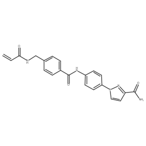 1-(4-{4-[(prop-2-enamido)methyl]benzamido}phenyl)-1H-pyrazole-3-carboxamide Structure