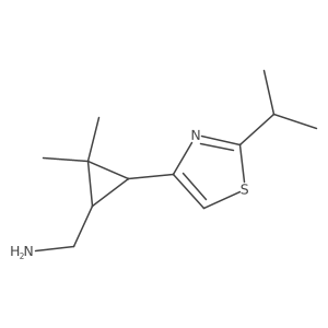 rac-[(1R,3R)-2,2-dimethyl-3-[2-(propan-2-yl)-1,3-thiazol-4-yl]cyclopropyl]methanamine结构式