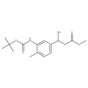 methyl (3R)-3-(3-{[(tert-butoxy)carbonyl]amino}-4-methylphenyl)-3-hydroxypropanoate结构式