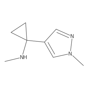 N-methyl-1-(1-methyl-1H-pyrazol-4-yl)cyclopropan-1-amine结构式