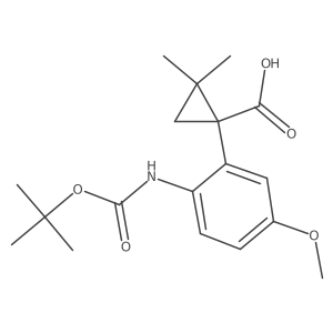 1-(2-{[(Tert-butoxy)carbonyl]amino}-5-methoxyphenyl)-2,2-dimethylcyclopropane-1-carboxylic acid Structure