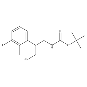 tert-butyl N-[3-amino-2-(3-fluoro-2-methylphenyl)propyl]carbamate结构式