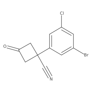 1-(3-Bromo-5-chlorophenyl)-3-oxocyclobutane-1-carbonitrile结构式