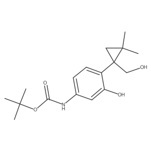 tert-butyl N-{3-hydroxy-4-[1-(hydroxymethyl)-2,2-dimethylcyclopropyl]phenyl}carbamate Structure