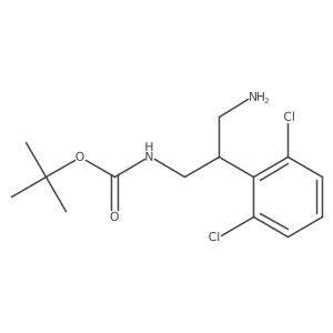 tert-butyl N-[3-amino-2-(2,6-dichlorophenyl)propyl]carbamate结构式