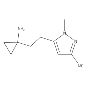 1-[2-(3-bromo-1-methyl-1H-pyrazol-5-yl)ethyl]cyclopropan-1-amine结构式