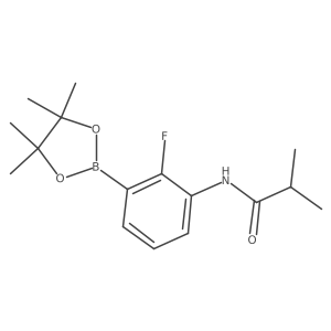 N-[2-fluoro-3-(tetramethyl-1,3,2-dioxaborolan-2-yl)phenyl]-2-methylpropanamide结构式