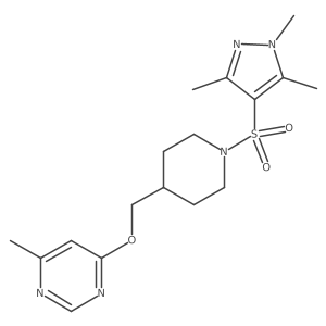 4-methyl-6-((1-((1,3,5-trimethyl-1H-pyrazol-4-yl)sulfonyl)piperidin-4-yl)methoxy)pyrimidine结构式
