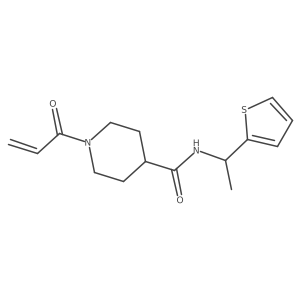 1-Prop-2-enoyl-N-[(1R)-1-thiophen-2-ylethyl]piperidine-4-carboxamide结构式