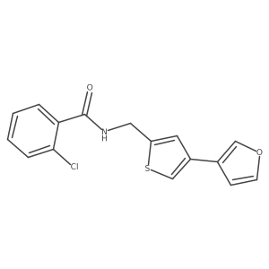 2-Chloro-N-[[4-(furan-3-yl)thiophen-2-yl]methyl]benzamide结构式